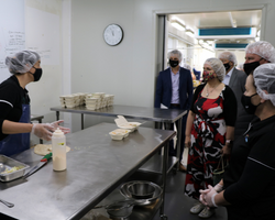 Production of 4000 school lunches impresses MP